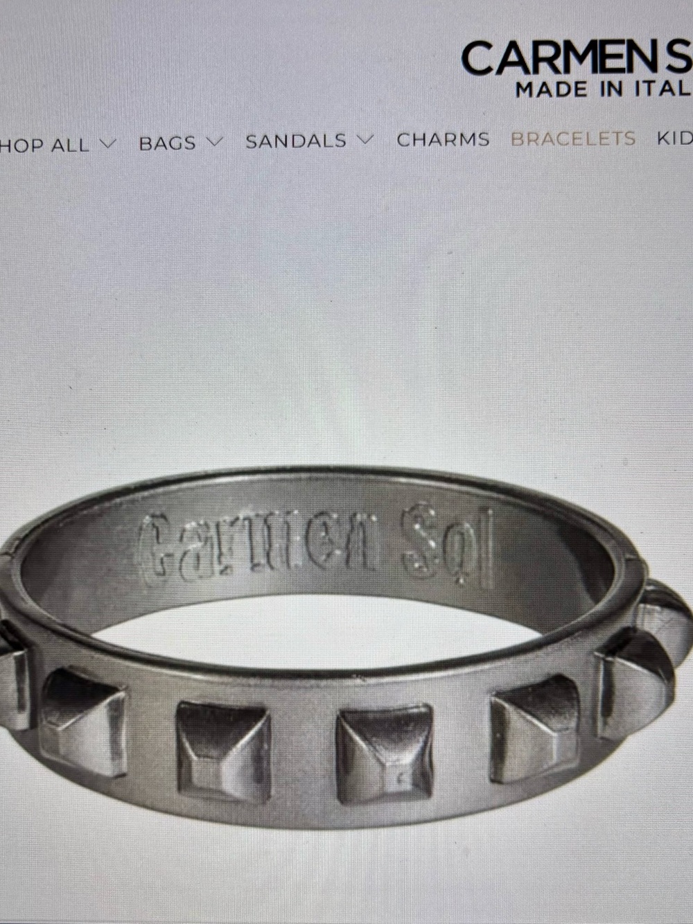 Carmen Sol “Borchia” Silver Studded Metallic Women's Waterproof Bracelet - Picture 2 of 4